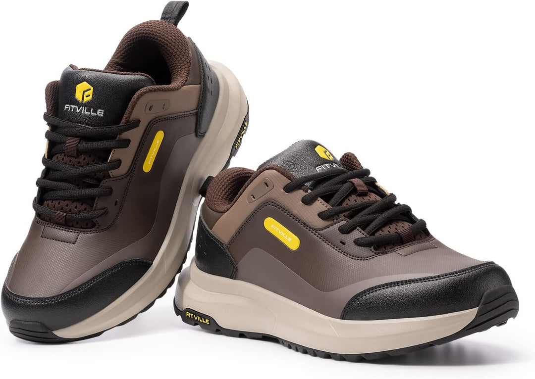 FitVille Extra Weit Wanderschuhe Herren Leicht Trekkingschuhe Wasserdicht Outdoor Schuhe Bequeme Lau