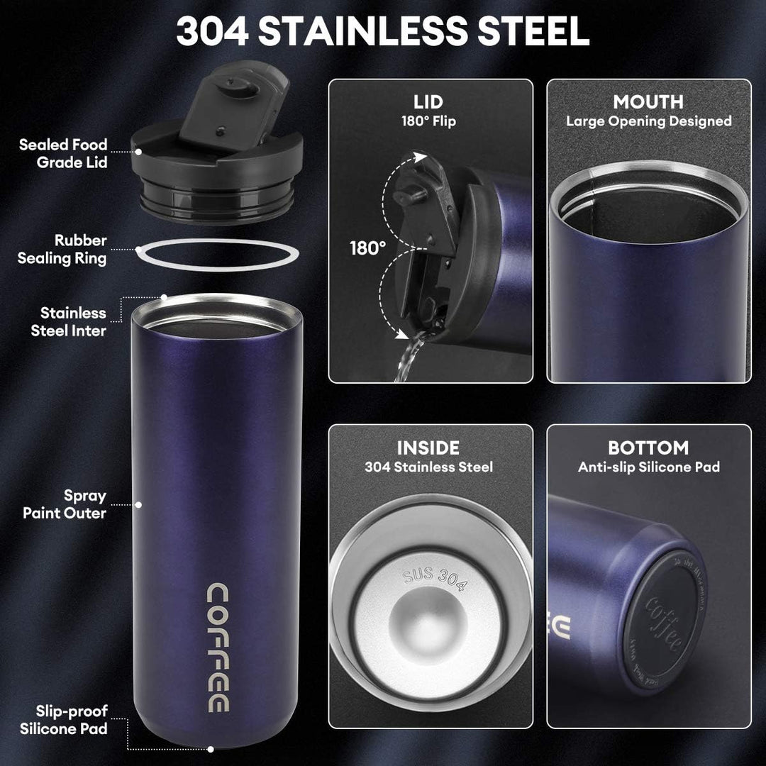 lalafancy Thermobecher 350ml/500ml Kaffeebecher-to-go, Isolierbecher Edelstahl Travel Mug Wiederverw