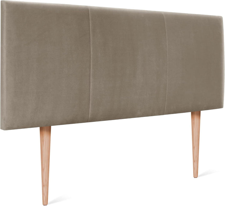 DHOME HIGH Range Samt Kopfteil mit Holzbeinen Modernes gepolstertes Kopfteil Luxus Bett Luxus Schlaf