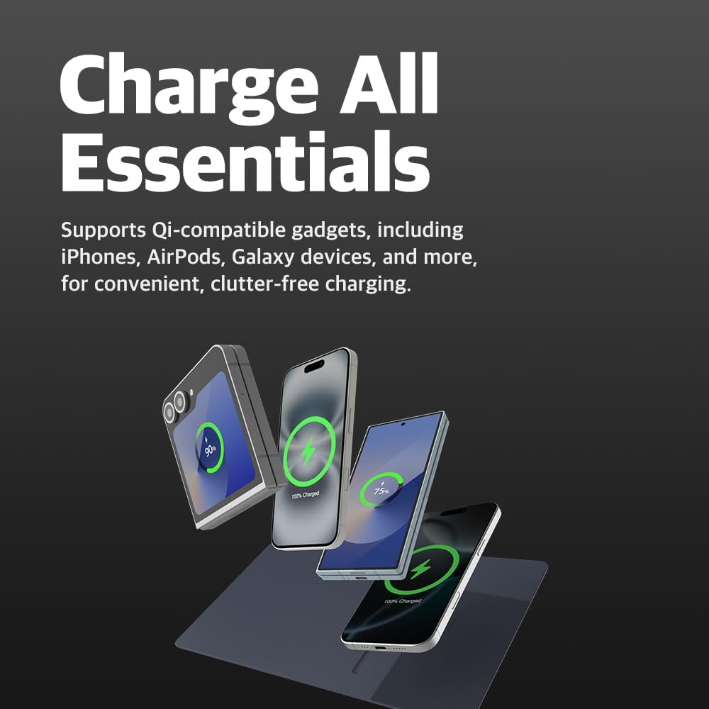 POUT HANDS3 PRO - Mouse pad with high-Speed Wireless Charging Dark Blue Multicolor, Multicolor