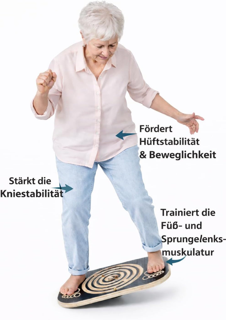 Balanceboard mit Labyrinth, Holz Balance Board, Wackelbrett, Board für Yoga und Übung, Gleichgewicht