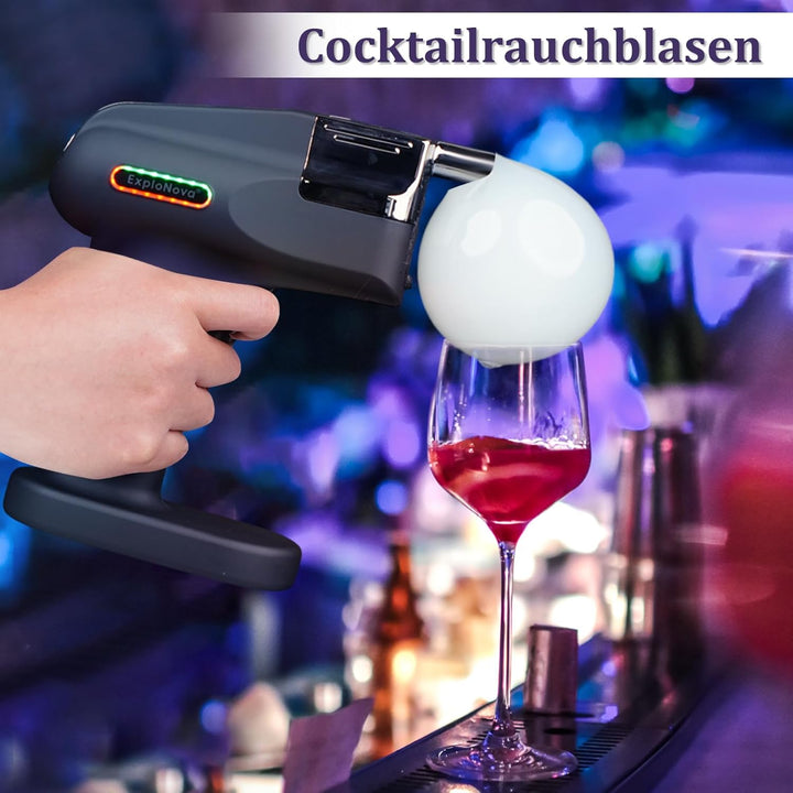 cocktailmaschine mit 5 Aroma Pods, essbarer Blase, Cocktail Bubble Smoke Gun, Whiskey Smoker Kit, pe