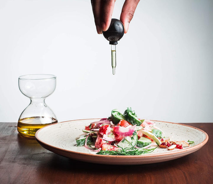 DropD'olio Öl und Essig Spender Set mit Glas Pipette - 2er Set mit je 120ml - Perfekt für Ciabatta u