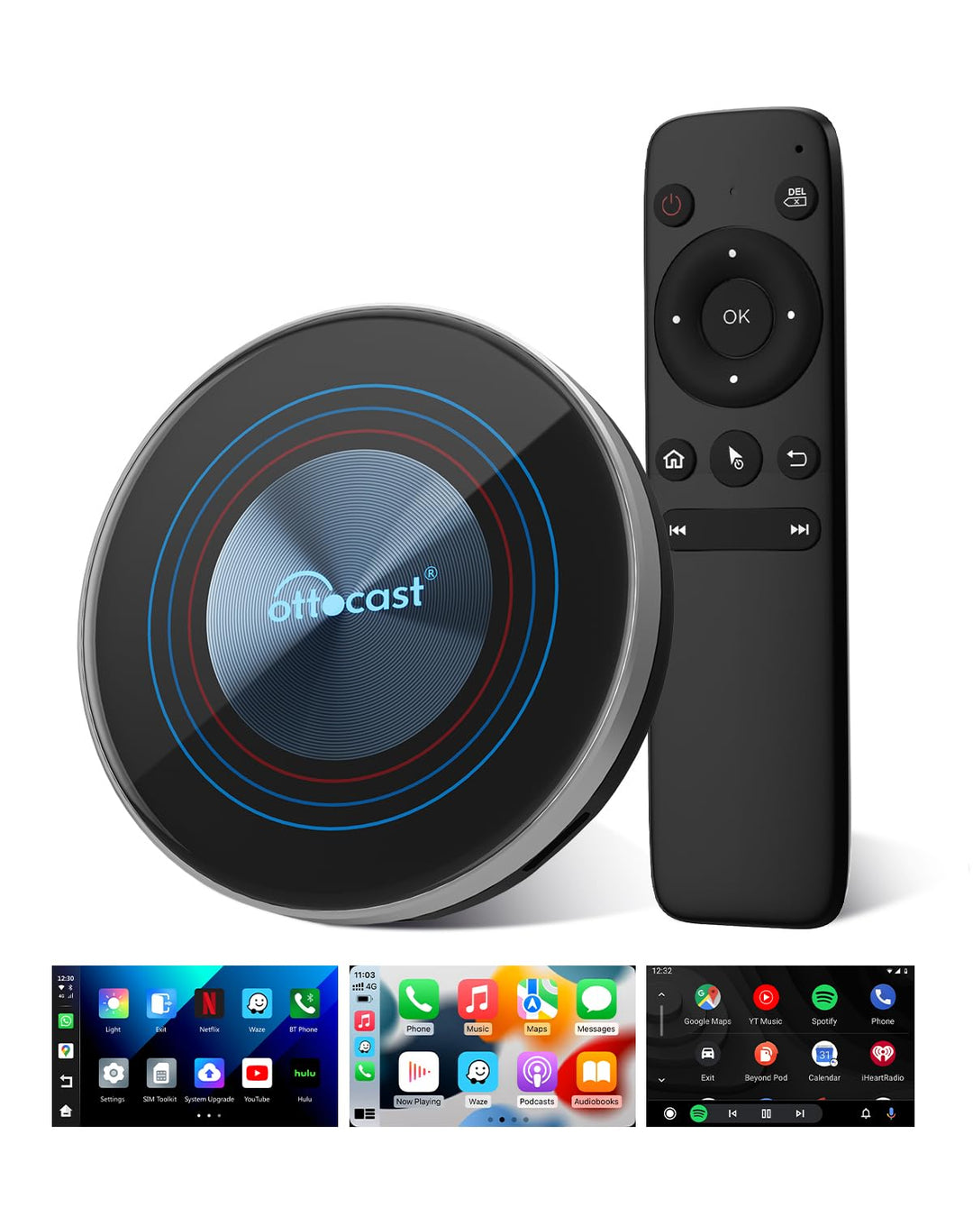 2026 Ottocast I3 AI Box für BMW, Wireless CarPlay Adapter mit Netflix/YouTube Unterstützung, Android