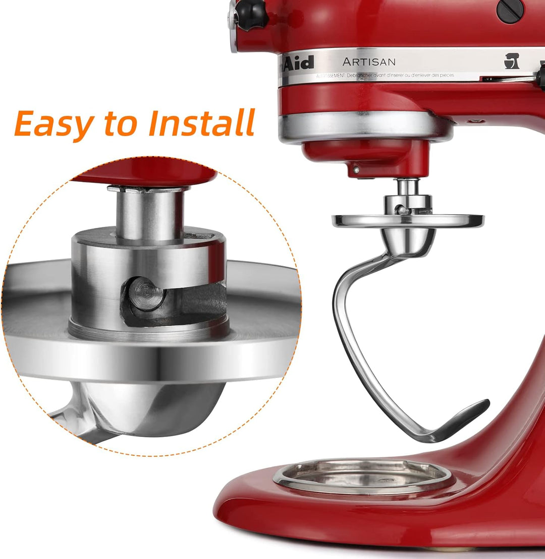 Gdrtwwh Edelstahl-Teighakenaufsatz für KitchenAid 4,3-Liter und 4,8-Liter Standmixer, Ersatzteil-Bro