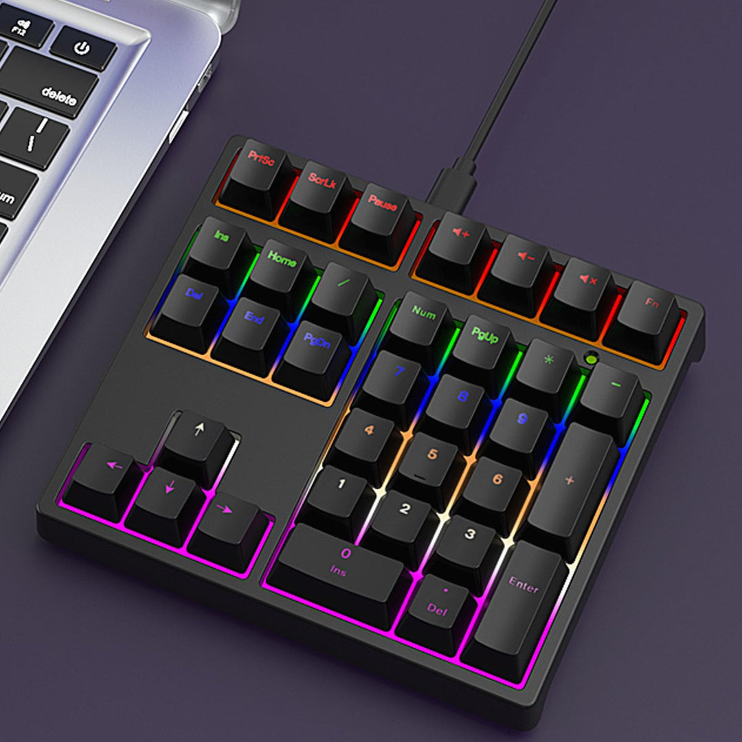 Zunate Mechanischer Nummernblock, 34 Tasten, Kabelgebundener USB-C-Ziffernblock, RGB-Hintergrundbele