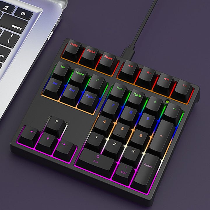 Zunate Mechanischer Nummernblock, 34 Tasten, Kabelgebundener USB-C-Ziffernblock, RGB-Hintergrundbele