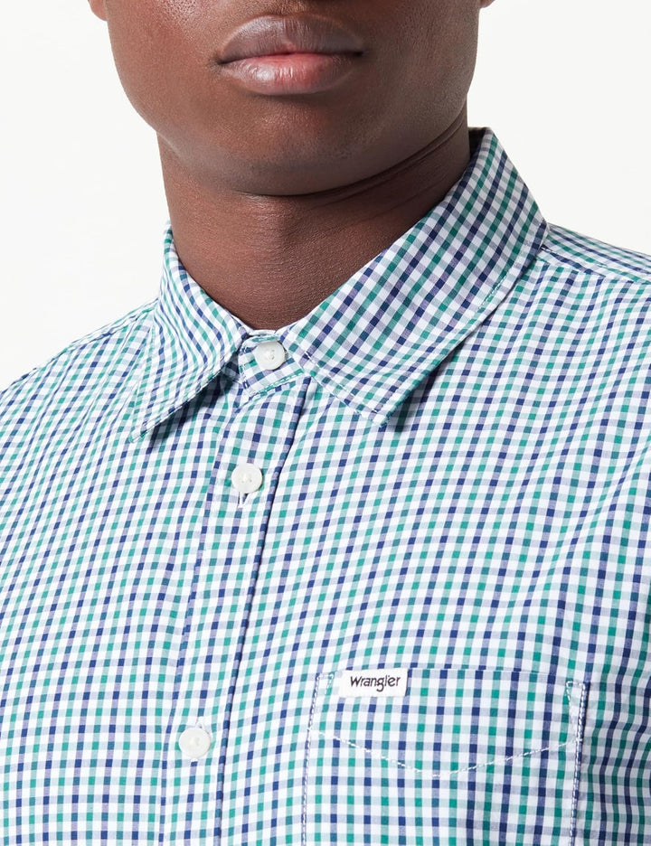 Wrangler Herren Shirt, M Green/Navy