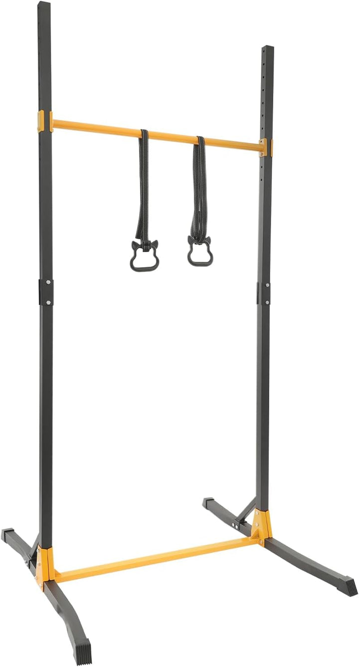 Klimmzugtrainer Türrahmen, Klimmzugstange Freistehend mit 2 Ringe, 11 Stufen Power Tower für Home Gy