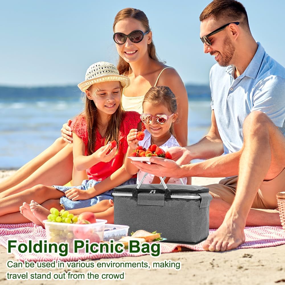 Einkaufskorb Kühltasche Gross Isolierkorb KüHlkorb KüHltasche Picknickkorb Picknicktasche mit Zwei G