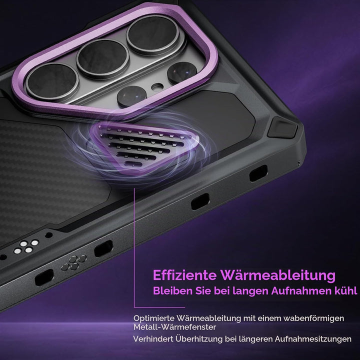 Tilta Khronos Galaxy S26 Ultra Hülle Space Gray, Kamerakäfig mit Quick-Release Snap-In, integrierten