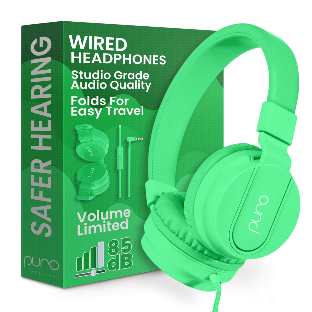 Puro Sound Labs PuroBasic Volume Limiting Wired Headphones for Kids, Boys, Girls 2+ Foldable & Adjus