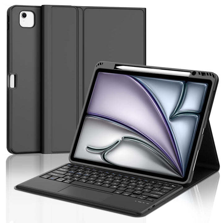 Hülle mit Tastatur für iPad Air 13" (M4 2026/M3 2025/M2 2024) & iPad Pro 12,9" (2018-2022), Deutsche