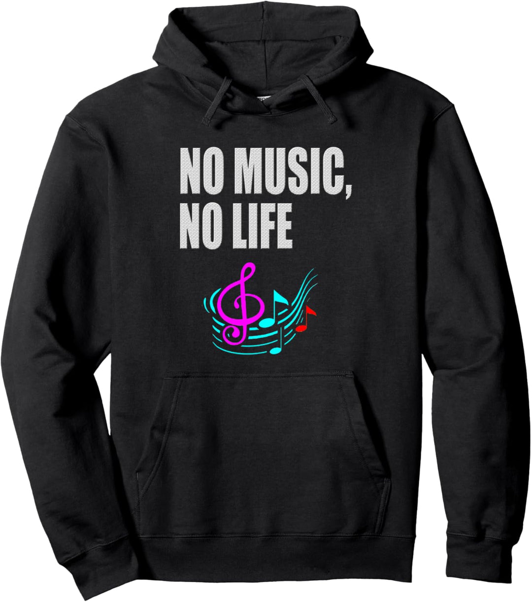 Musiknoten No Music No Life Musiker Pullover Hoodie