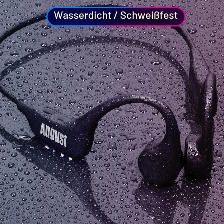 August EP400 Knochenschall Kopfhörer Bluetooth 5.3 Knochenleitungs-Kopfhörer mit Schutzklasse IP68 (