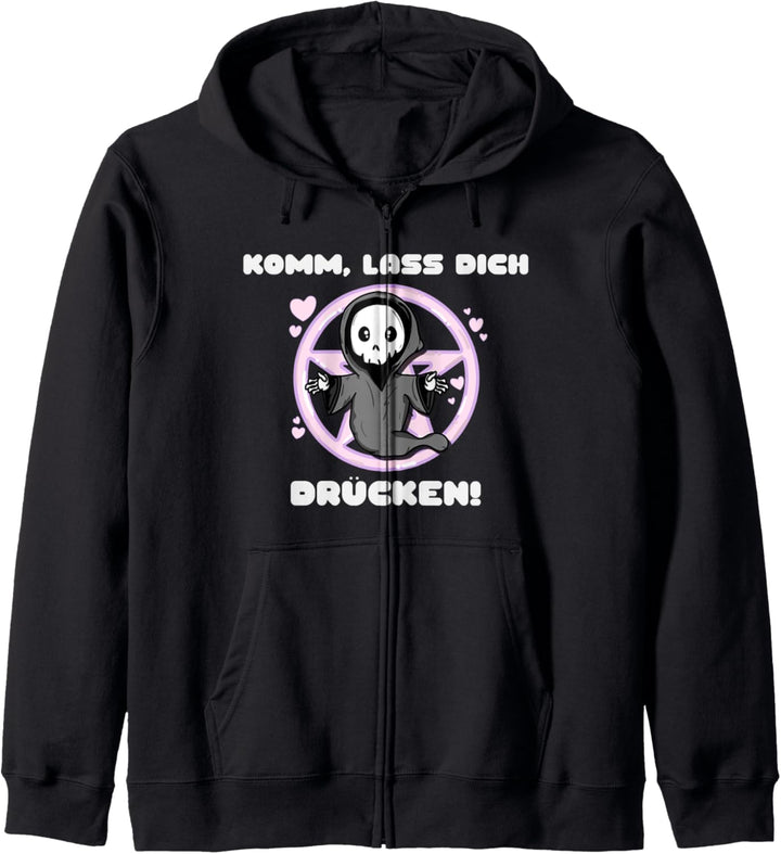Kawaii Sensenmann Motiv, Sarkasmus, ironischer Spruch Kapuzenjacke