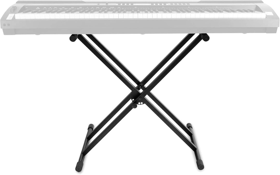 Classic Cantabile Doppelstrebiger Keyboardständer - 5-Fach höhenverstellbares Keyboard Stativ - Stab
