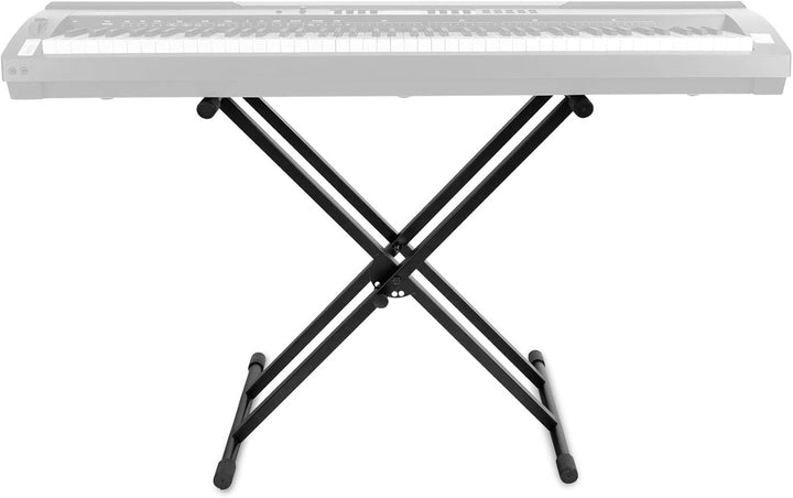 Classic Cantabile Doppelstrebiger Keyboardständer - 5-Fach höhenverstellbares Keyboard Stativ - Stab