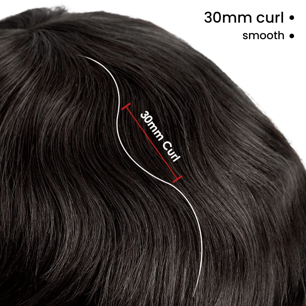 Lordhair Knotenlos Toupet für Männer, Haut Eben Injiziert Mensch Haar System, Basisgrösse 8x10 Zoll