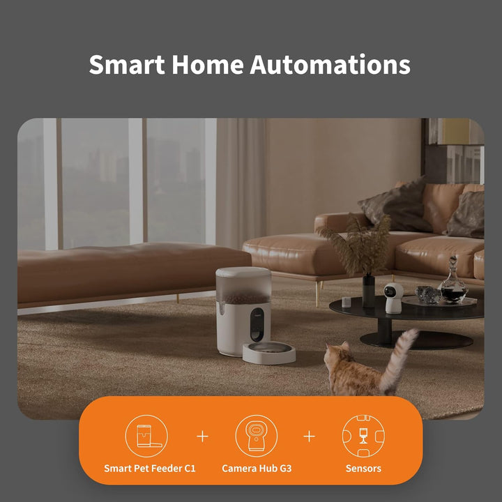 Aqara Smarter Futterautomat C1, ERFORDERT AQARA Zigbee 3.0 HUB, Futterautomat für Katzen und Hunde,