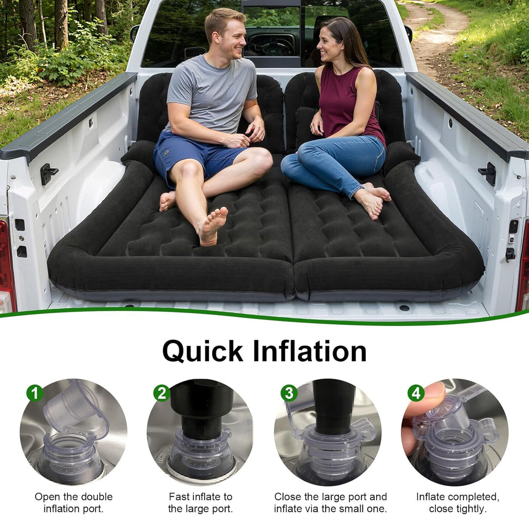 Auto Matratze, Autobett Auto Luftmatratze mit Luftpumpe & 2 Kissen Tragbare Doppelseitige Dickere Ma