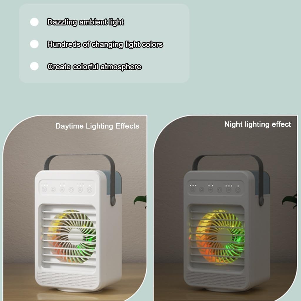 HoldOneLight tragbare Klimaanlage, Verdunstungskühler, 4 Geschwindigkeitsstufen, 600 ml Wassertank,