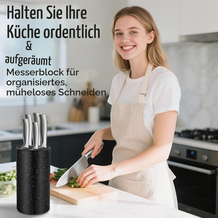 Messerblock Ohne Messer Schwarz Ninonly Universal Messerblock mit Flexiblen Bestückbar Multifunktion