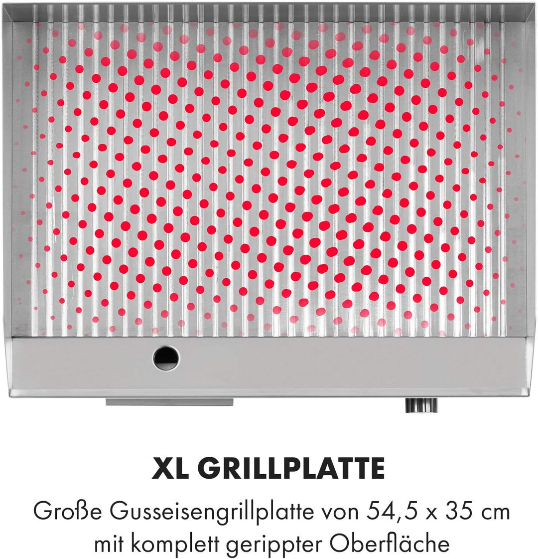 Klarstein Elektrogrill, Grillplatte, Elektrische Grillplatte, Tischgrill, Elektrogrill aus Edelstahl