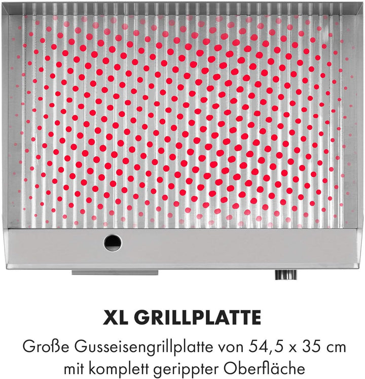 Klarstein Elektrogrill, Grillplatte, Elektrische Grillplatte, Tischgrill, Elektrogrill aus Edelstahl