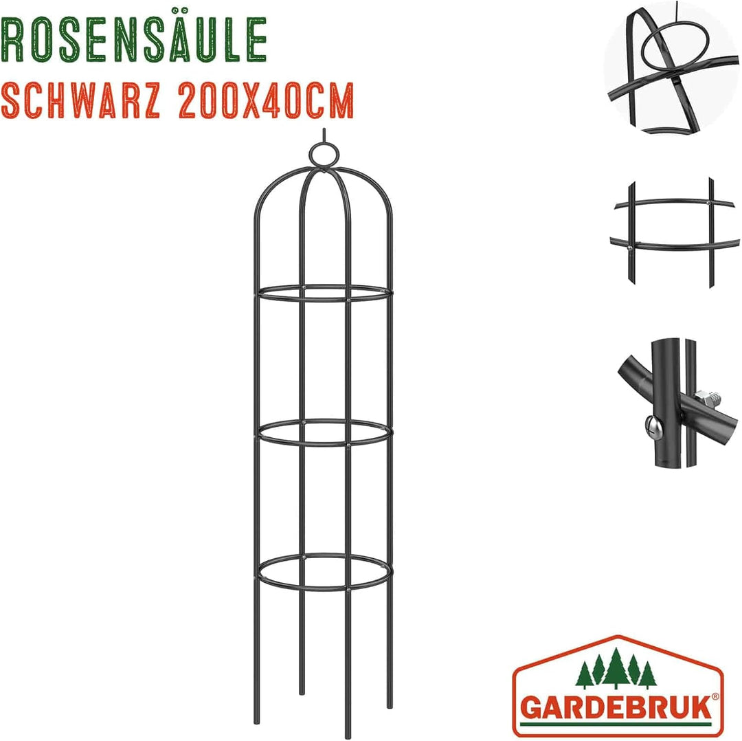 Gardebruk® 2X Rosensäule 200x40cm Metall Stabil Wetterfest Garten Rankgitter Rankhilfe Ranksäule Met