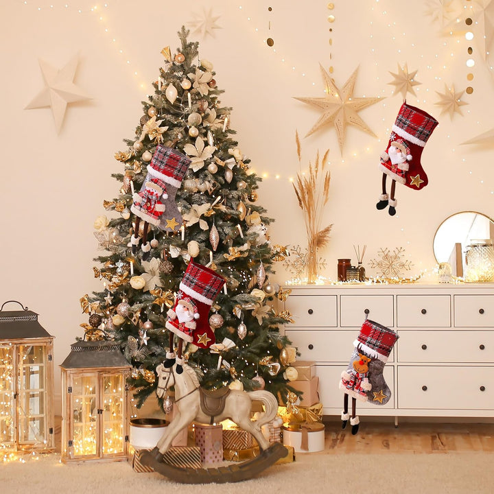 Nikolausstrumpf Kinder 3er Set, Klein Weihnachtsstrumpf Personalisiert Weihnachtssocken Kamin Nikola
