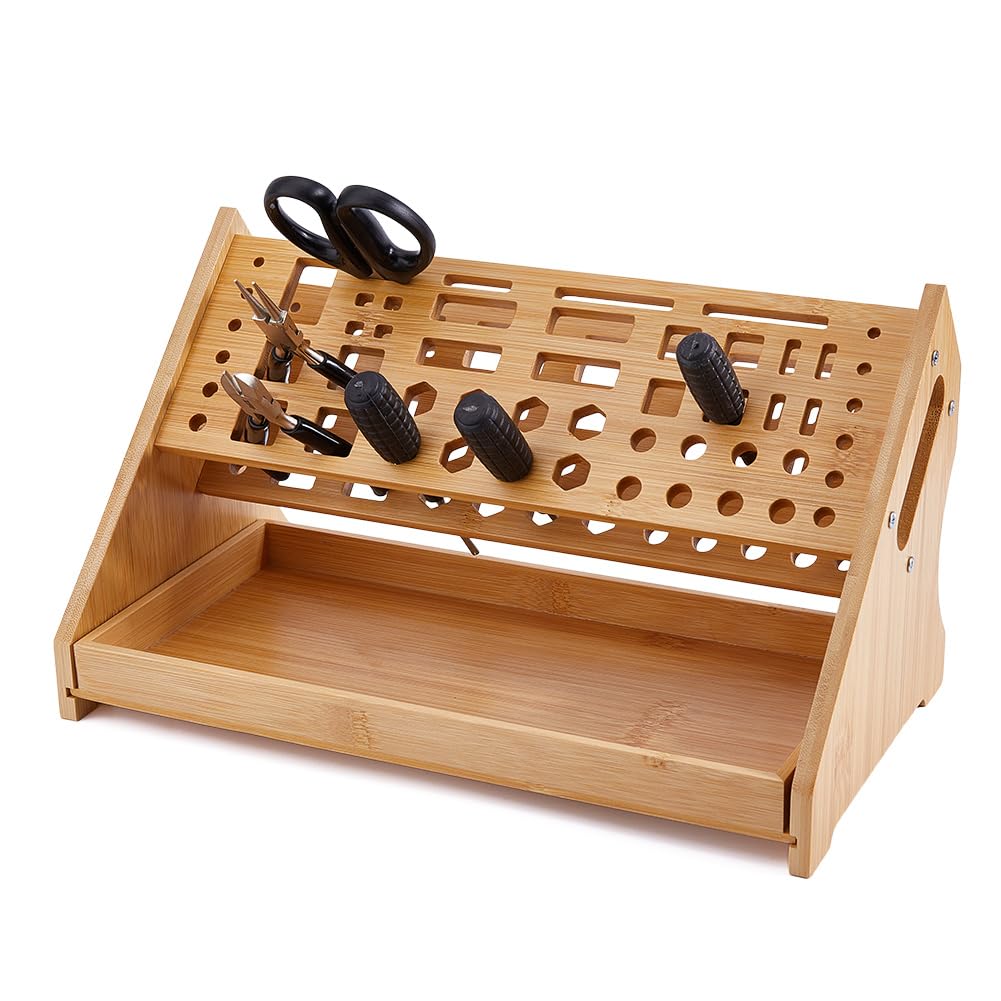 DICOSMETIC 1Set Holz Schraubendreher Organizer 31.2x17x17.5cm Schreibtisch Werkzeugständer Mit 53 St