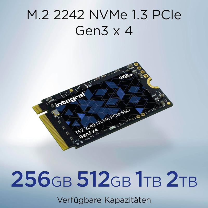 Integral 1TB NVME M.2 SSD 2242 NVMe PCIe Gen3 x4 SSD - Read Speed bis zu 3400MB/s, Write Speed bis z