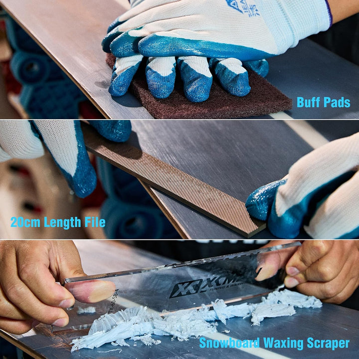 XCMAN Komplettes Ski Snowboard Tuning und Waxing Kit mit Wachseisen, Universalwachs, Kantenstimmer,