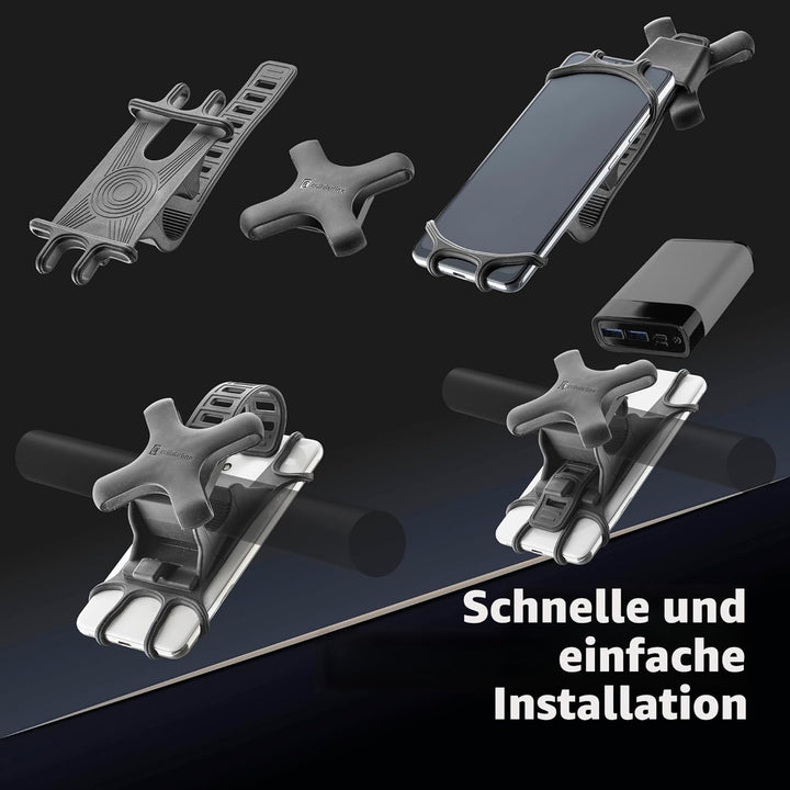 cellularline | Rider Power Bank | Halterung mit integriertem Band zum Befestigen der Powerbank am Le
