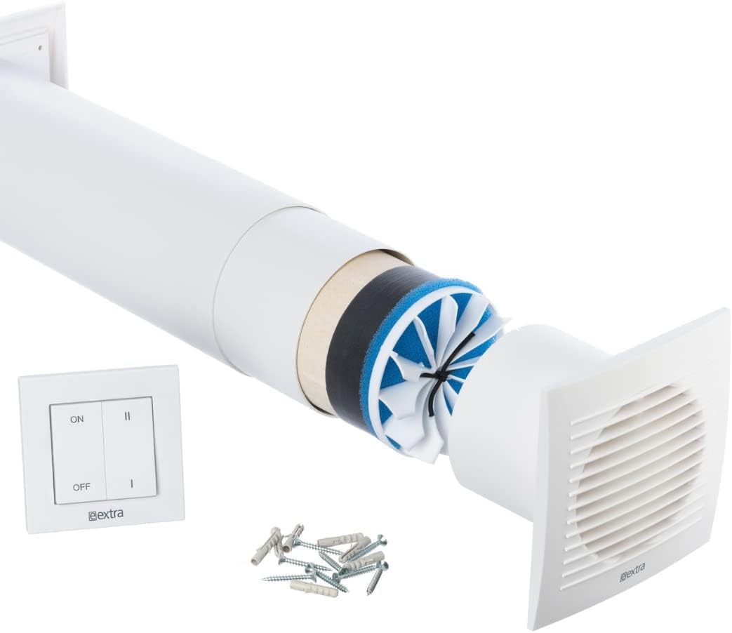 EUROPLAST 100mm Dezentrale Lüftung mit Wärmerückgewinnung - Wandlüfter Lüfter Lüftungsanlage Belüftu