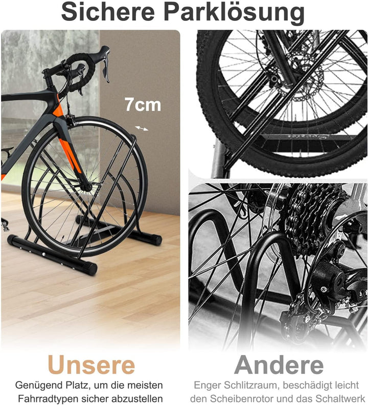 COSTWAY Fahrradständer Bodenparker für 2 Fahrräder Bügelparker, Fahrradparker, Mehrfachständer, Aufs