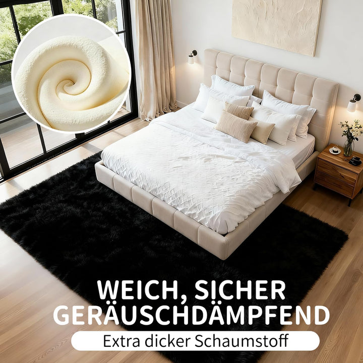 VOFUSHON Wohnzimmer Hochflor Teppich,Shaggy Flur Läufer Teppich Modern Flauschiger Weich Teppich Gro