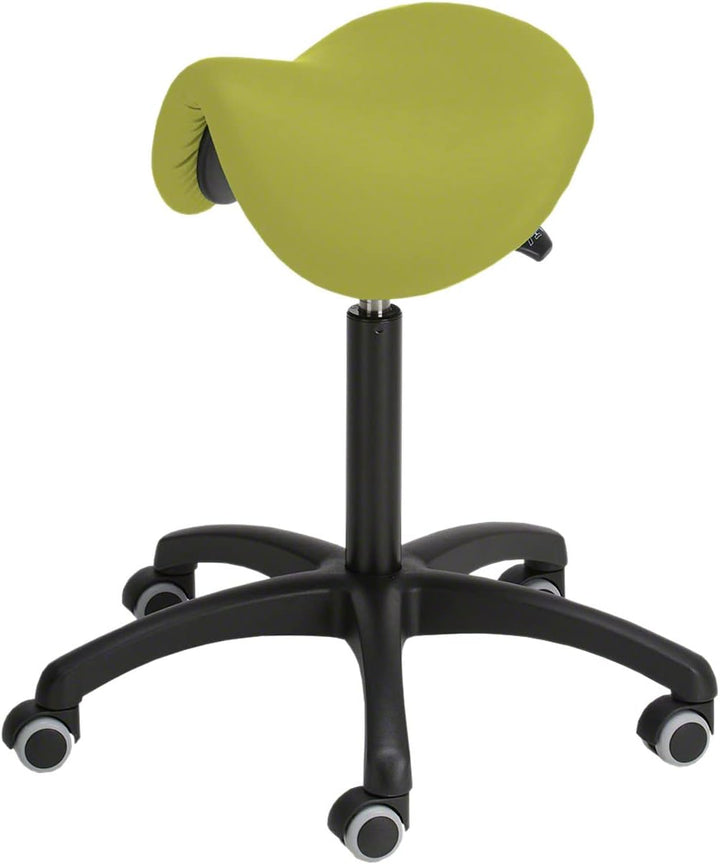 Sport-Tec Sattelhocker Standard mit Polster und Rollen, Rollhocker, Arbeitshocker Limone, Limone