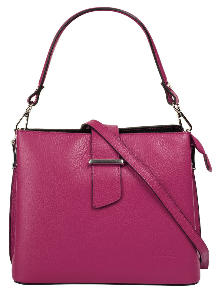 Handtasche Echt Leder Damen Made in Italy, Tragetasche, Umhängetasche, Abendtasche aus Leder 021791