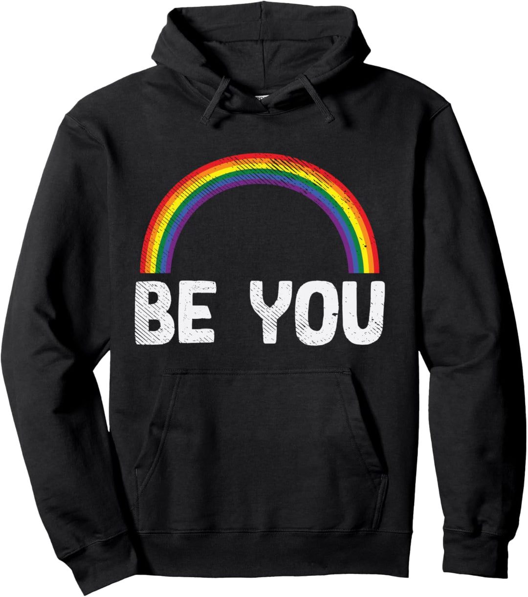 Rainbow You Be LGBT Pride Flag Lesbian Gay Bi Trans Gift Pullover Hoodie