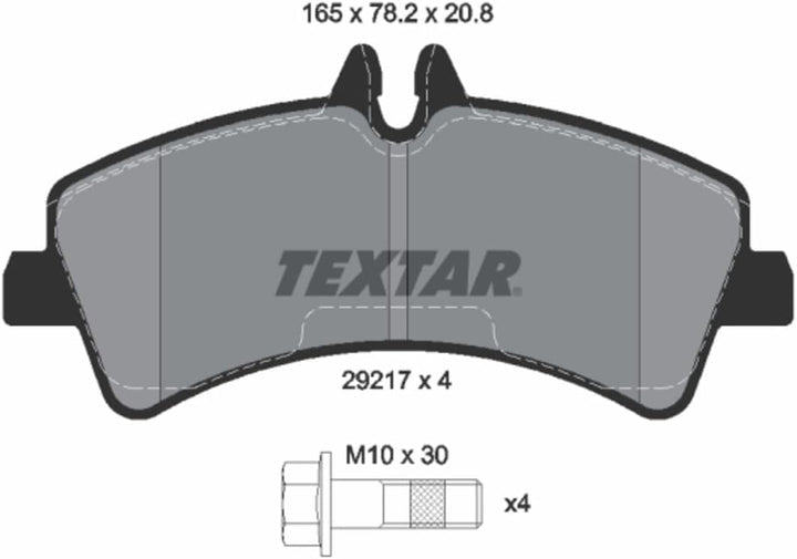 Textar 2921702 Bremsbelagsatz, Scheibenbremse