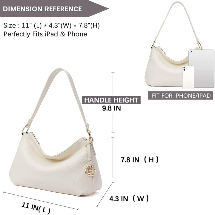 BOSTANTEN Damen Schultertasche, PU Leder Tasche Damen, Hobo Handtasche Mittelgrosse für Frauen Henke
