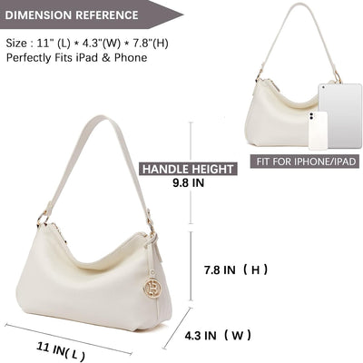 BOSTANTEN Damen Schultertasche, PU Leder Tasche Damen, Hobo Handtasche Mittelgrosse für Frauen Henke