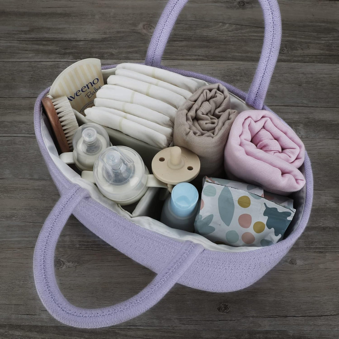 Baby-Wickeltasche, Organizer, Baumwollseil, Aufbewahrungskorb für Kinderzimmer, tragbare Halterung,