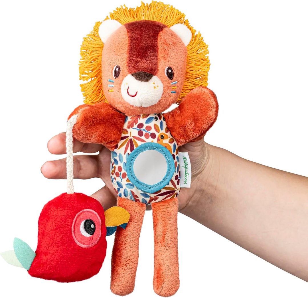 Lilliputiens – Stoff-Fingerpuppe – Jack der Löwe – Sensorisches Spielzeug für Kleinkinder – Lernspie