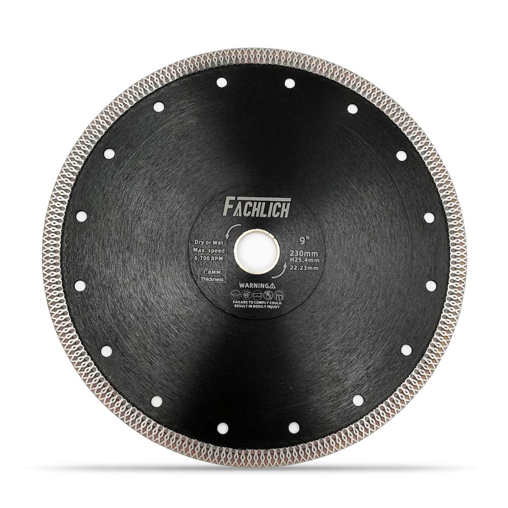 FACHLICH Diamant Trennscheibe 230MM Turbo Mesh Diamantklinge mit X Felgensegment für Hart Keramik Po