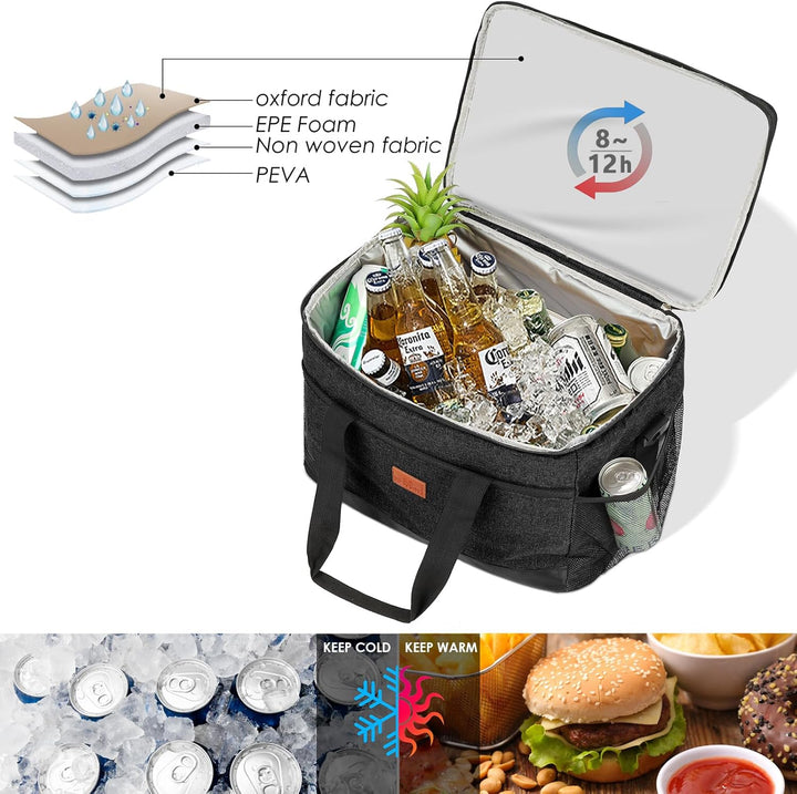 30L Lsolierte Picknick-Kühltasche Kühlbox Faltbar Cooler Bag Isoliertasche Kühlkorb Kühlbox isolierb