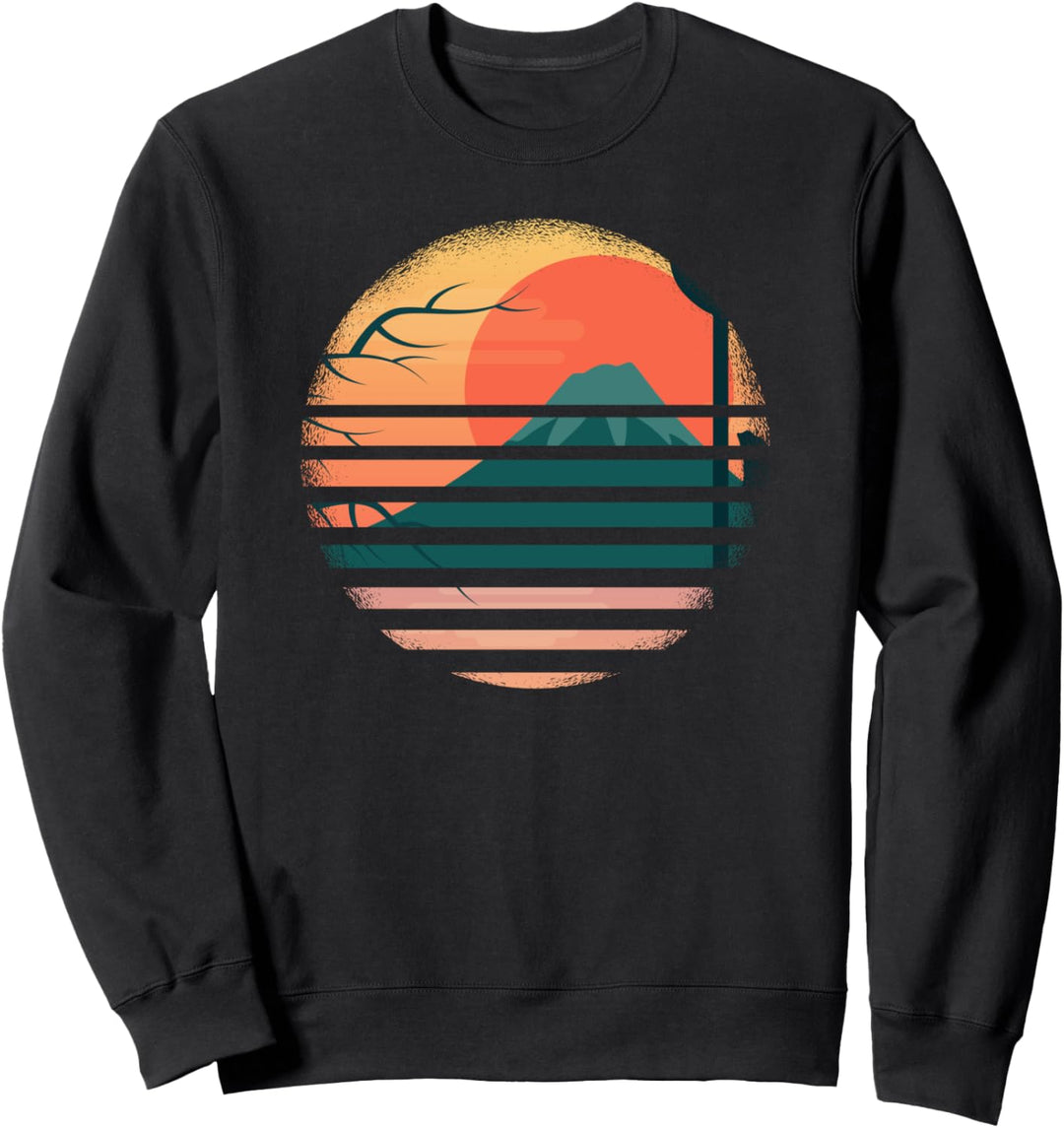 Japanischer Ästhetischer Berg Fuji Sweatshirt