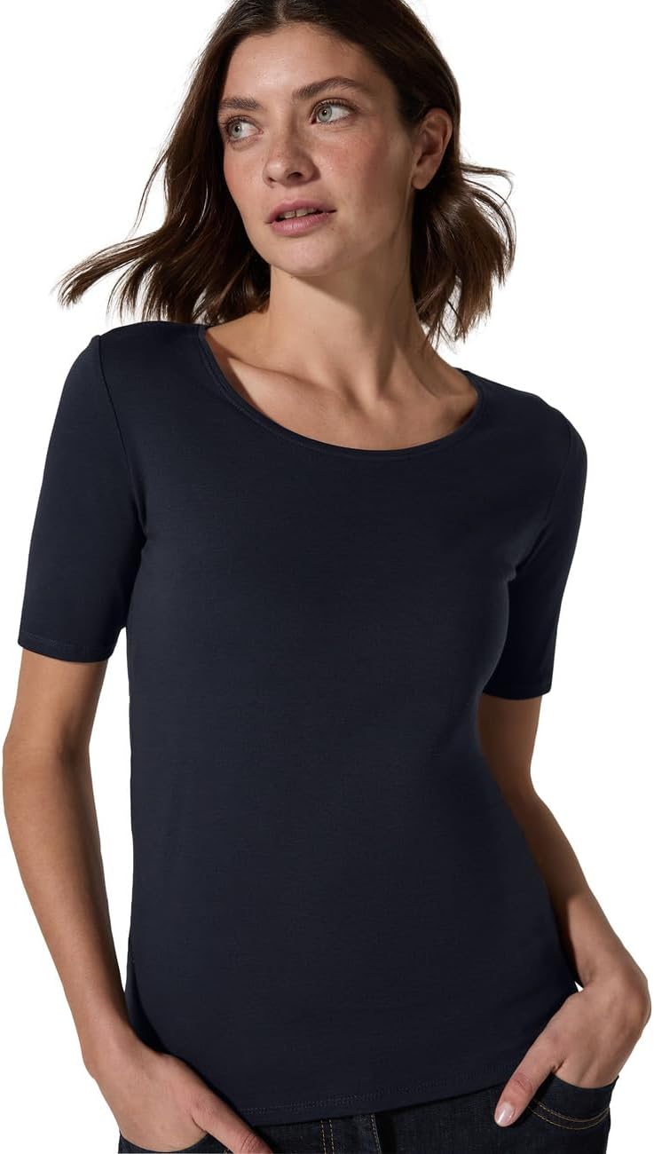 Cecil Damen Style Lena Basic T-Shirt Baumwolle S Universal Blue, S Universal Blue